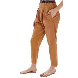 Urban Outfitters Kahn Linen Blend Tapered Paperbag Pant Size XS Women